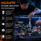 Halloween-i mozgó csontváz akváriumdísz