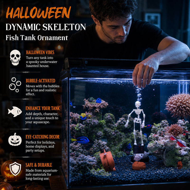 Halloween-i mozgó csontváz akváriumdísz