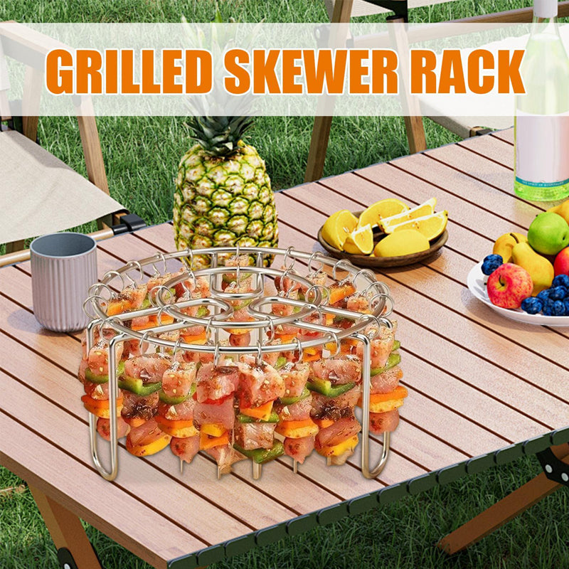 🔥 Air Fryer nyársatartó – rozsdamentes acélból készült függőleges kebab-tartó légsütőkhöz, sütőkhöz és házi készítésű barbecue-falatokhoz🍢
