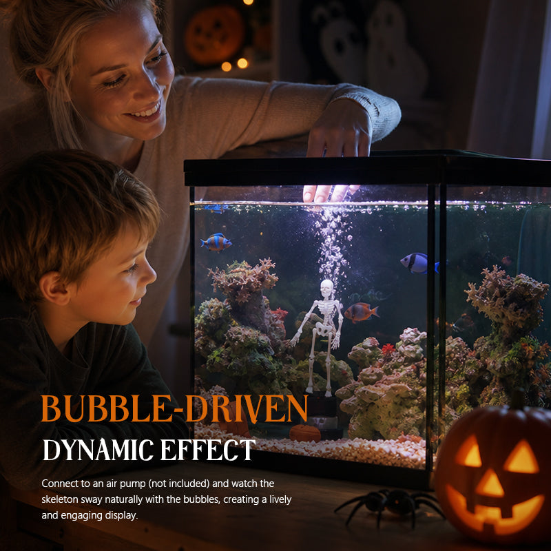 Halloween-i mozgó csontváz akváriumdísz