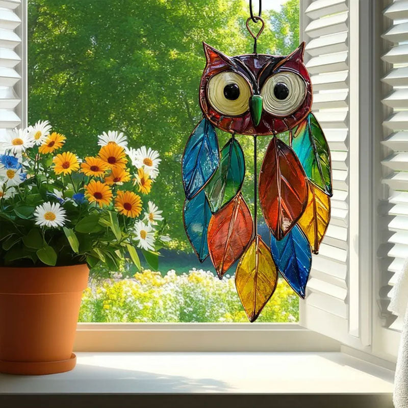 Színezett bagolyfüggönyök/Stained Owl Hangings
