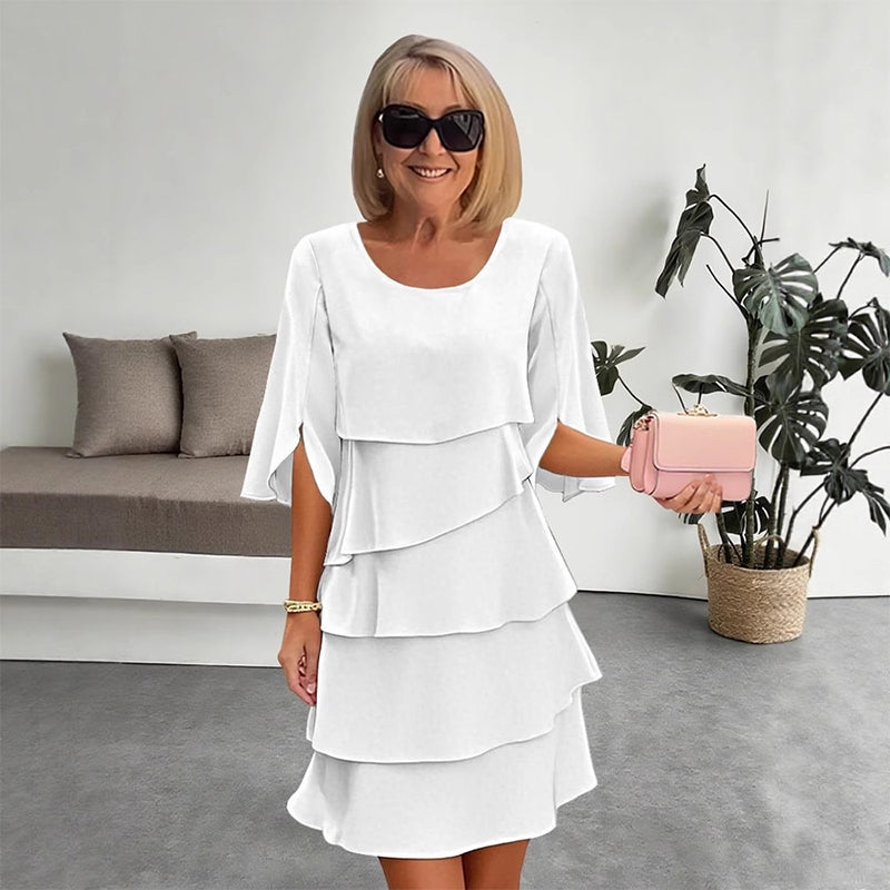 🎁 Elegáns, réteges, fodros ujjú női ruha – Könnyed stílus minden alkalomra 💃