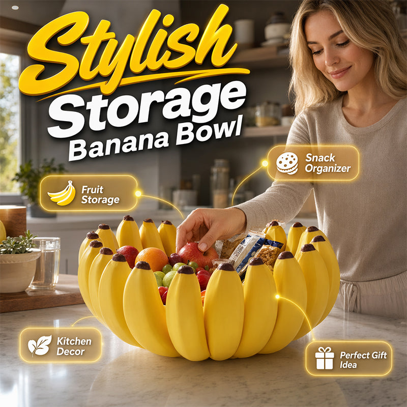 🍌 Banán-tároló tál — Szoborszerű, dizájner dísztárgyr ✨