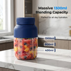 🎉🥤Nagy űrtartalmú, vezeték nélküli gyümölcscentrifuga-tartály – 1300 ml 🌀
