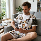 👕🏖️ Férfi 2 részes szett: laza felső és rövidnadrág ☁️